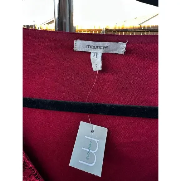 Maurices Lace Long Sleeve Blouse Size 2 - Picture 3 of 4